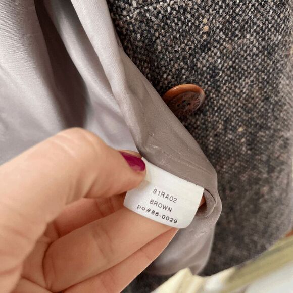 Orvis Vintage 90s Brown 100% Wool Tweed Workwear Chore Jacket Utility, XL - Picture 9 of 11